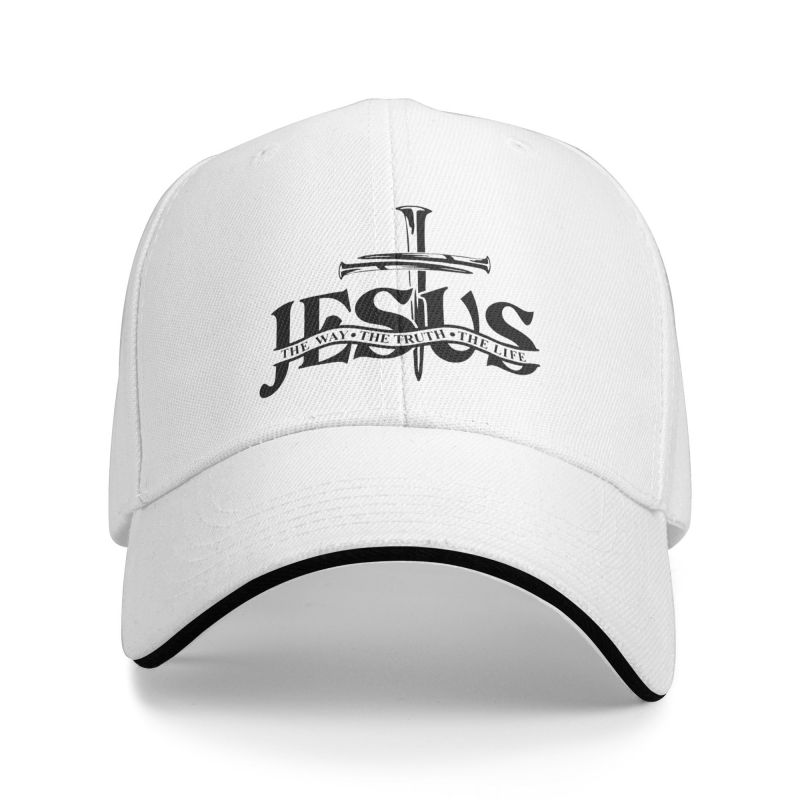 91530102MAC2AA7079 Klassieke Jezus De Weg De Waarheid Het Leven Baseball Cap Volwassen Religie Christelijk Geloof Verstelbare Papa Hoed Dames Unisex Zonbescherming