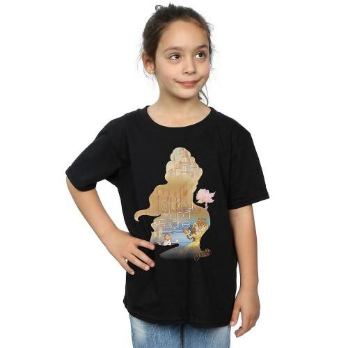 Beauty And The Beast Belle en het beest meisjes Belle silhouet katoenen T-shirt