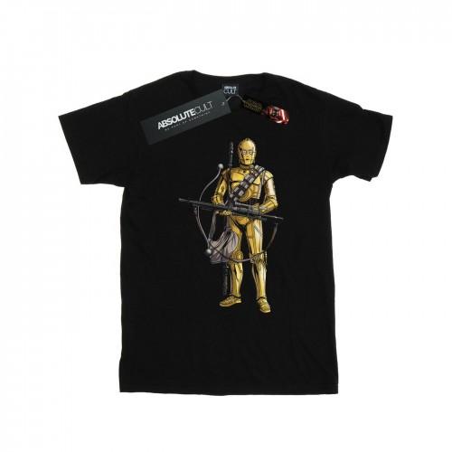 Star Wars: The Rise of Skywalker Girls Star Wars The Rise Of Skywalker C-3PO Chewbacca Bow Caster katoenen T-shirt