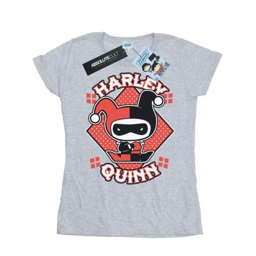 DC Comics dames/dames Chibi Harley Quinn badge katoenen T-shirt