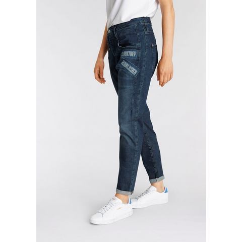 Herrlicher Ankle jeans SHYRA CROPPED ORGANIC met logo op de zijkant