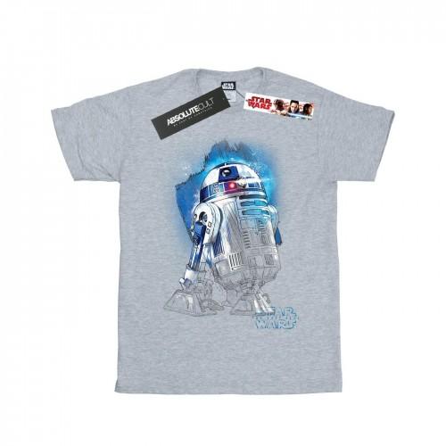 Star Wars Girls The Last Jedi R2-D2 T-shirt van geborsteld katoen