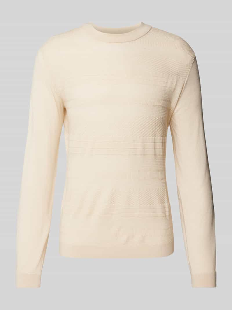 Selected Homme Wollen pullover met structuurmotief, model 'TRAY'