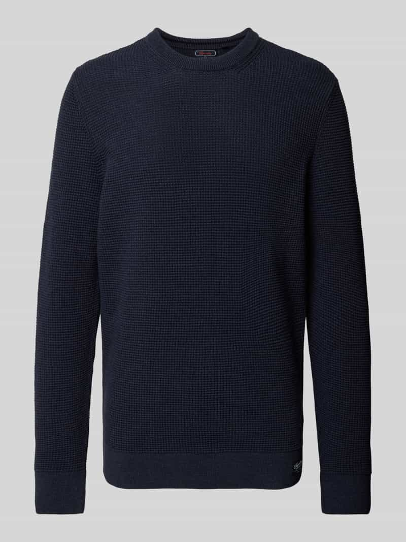 Superdry Gebreide pullover met structuurmotief en ronde hals