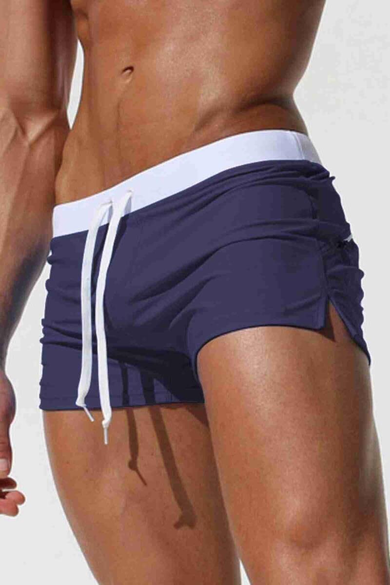 Angelsin marineblauwe lycra zwemshort voor heren