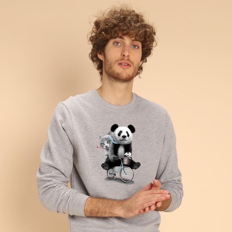 Le Roi du Tshirt Sweat Homme - PANDA BICYCLE