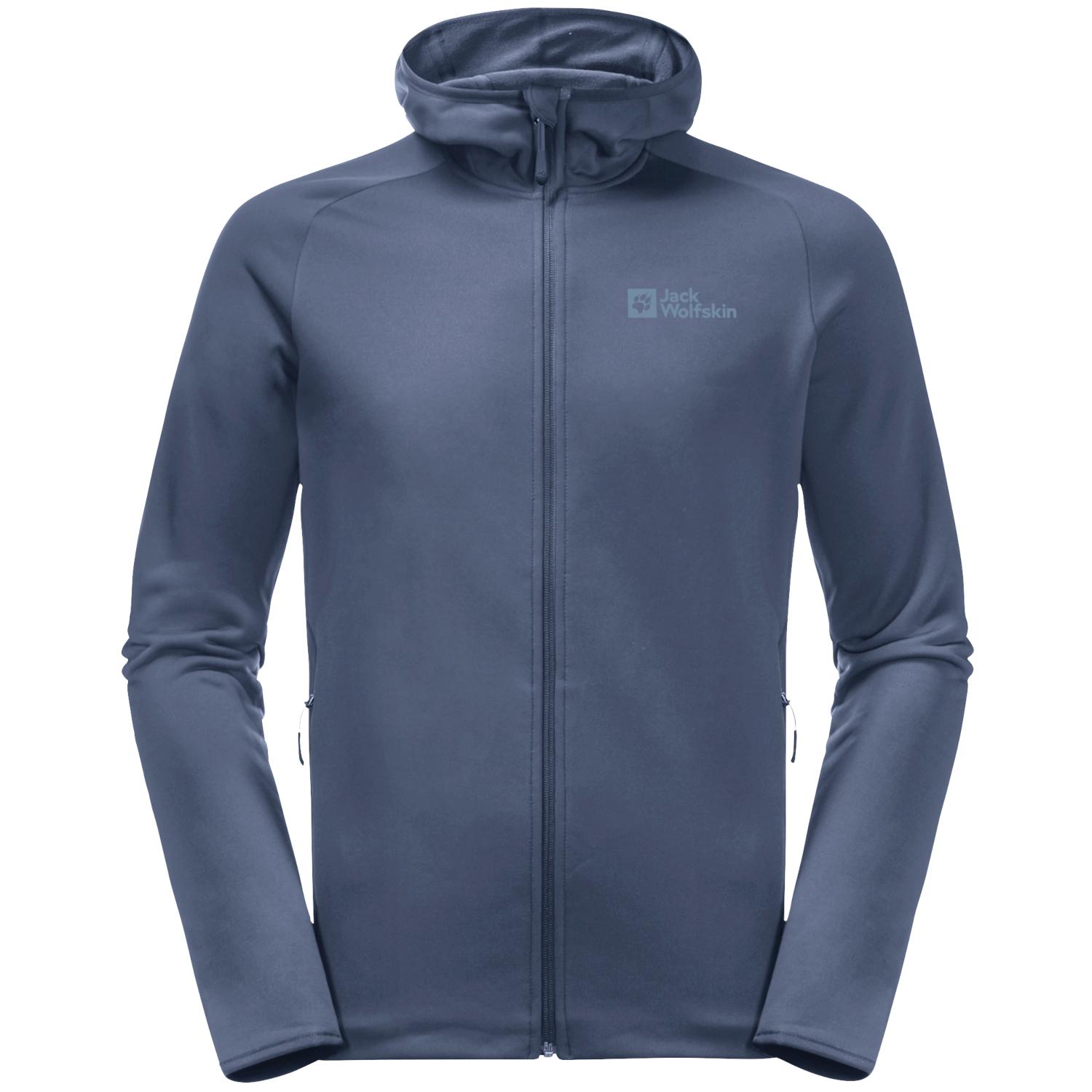 Jack Wolfskin Baiselberg Hooded FZ M, Mens blue Sweatshirt