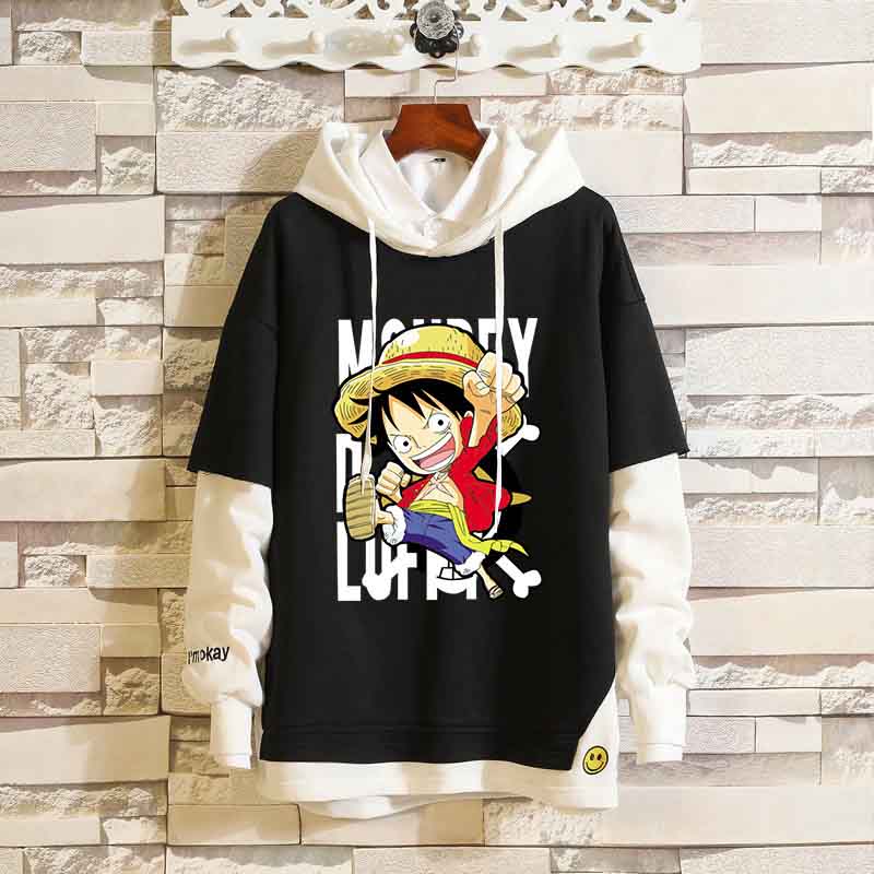 Global UI Cosplay Luffy EEN STUK Cosplay Jas Mode Casual Anime Perifere Hoodie Jean Jas Losse Nep Tweedelige