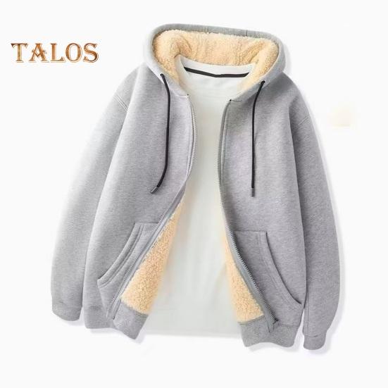 Beautybay Heren Fleecejack met capuchon Winter Verdikte ritssluiting Warme hoodie Casual rits Effen sweatshirtjas voor de herfst Winter