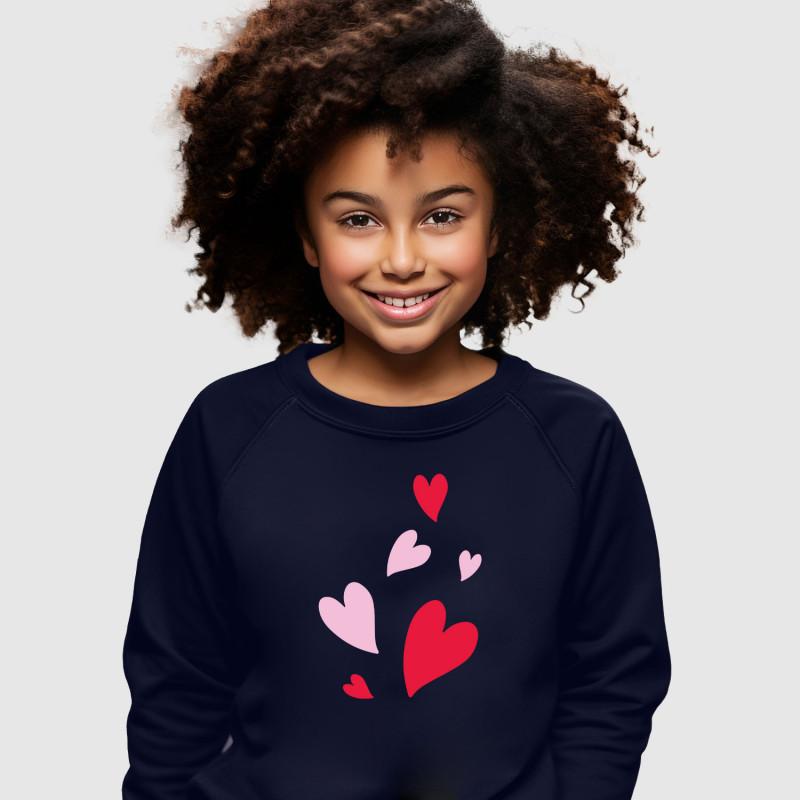 Le Roi du Tshirt Sweat Enfant BACK MANY HEARTS