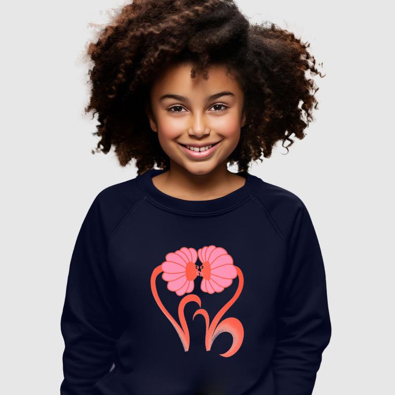 Le Roi du Tshirt Sweat Enfant FLOWERS