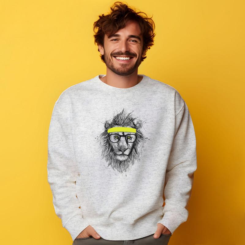 Le Roi du Tshirt Sweat Homme - HIPSTER LION