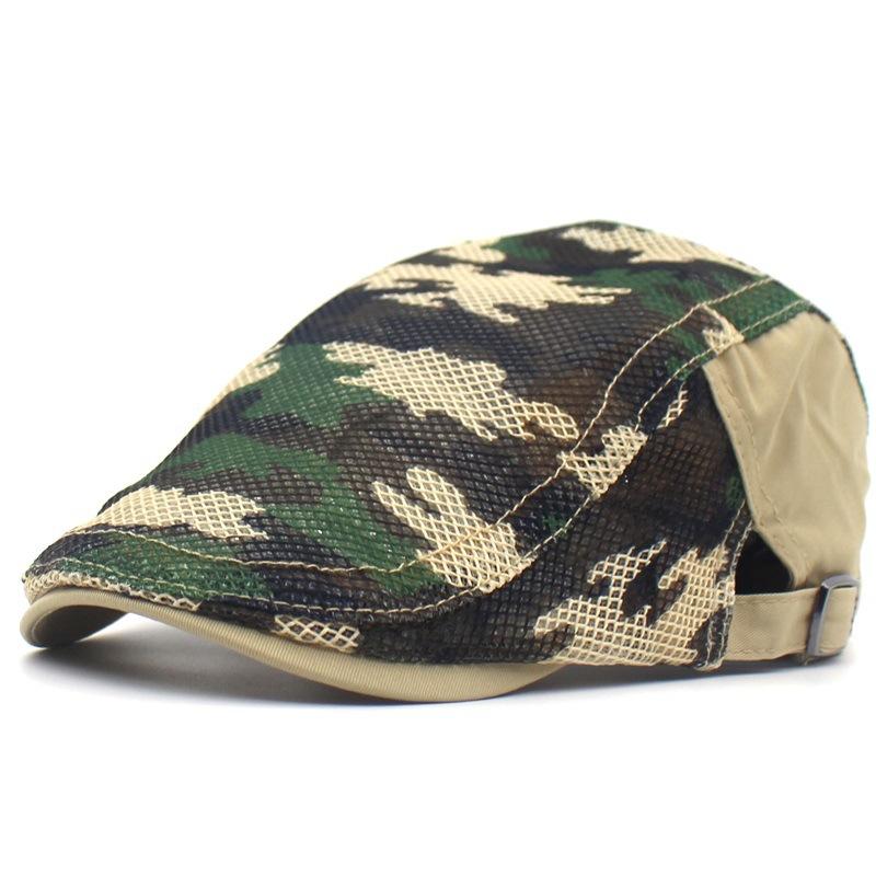 Fashion human New camouflage mesh cloth beret men and women summer casual duck tongue hat Korean version of the hundred with breathable sun hat sub