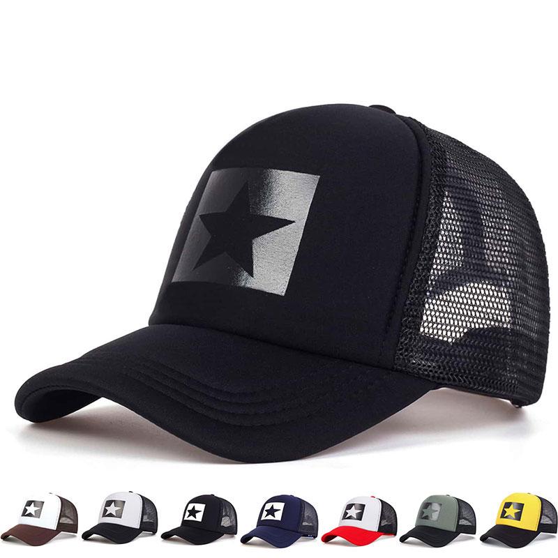 Cap Factory Men star print baseball cap Outdoor breathable mesh women hat Leisure sun protection net caps Fishing hats Trucker hat