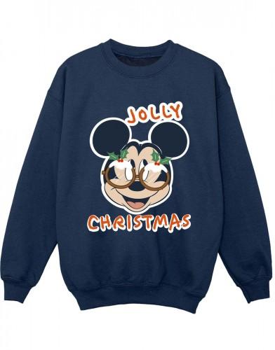 Disney Jongens Mickey Mouse Jolly Kerst Bril Sweatshirt