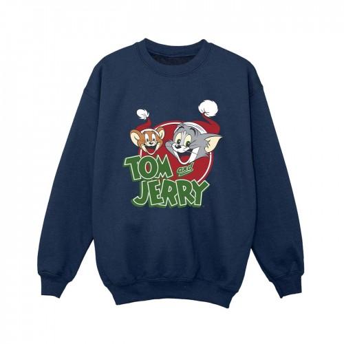 Tom And Jerry Boys Christmas Hat Logo Sweatshirt