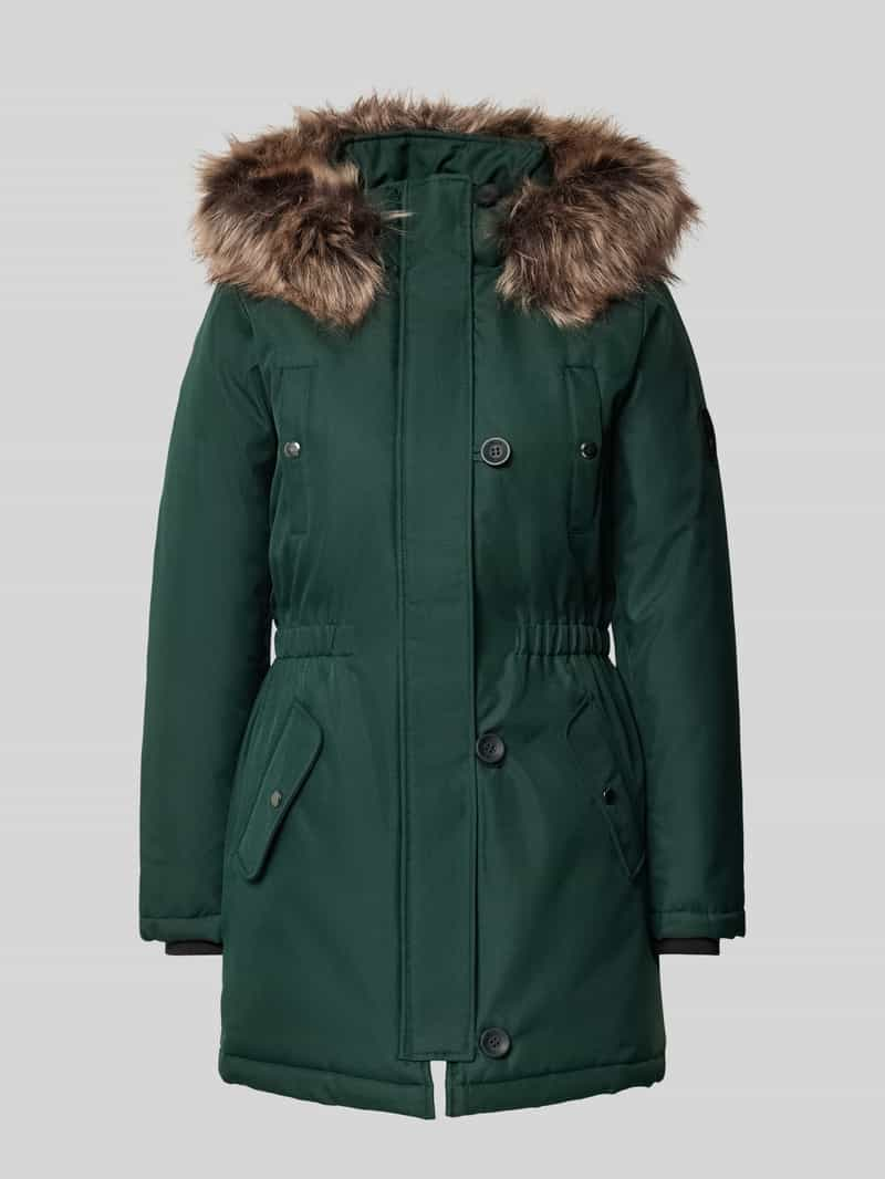 Only Getailleerde parka met imitatiebont, model 'IRIS'