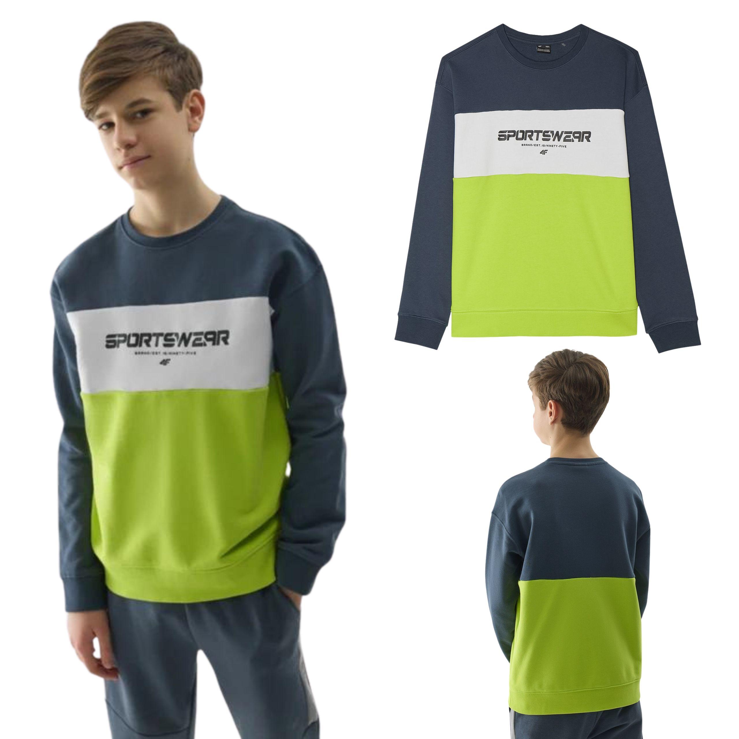 4F Boys' sports sweatshirt  M0923-72N multicoloured hoodless size 158