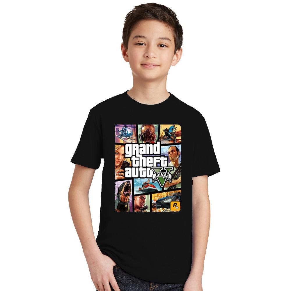 Jiangkao Zomer Kinderen Jongens Meisjes T-shirt 1 gta T-shirt gta Street Fight Lang met gta 5 kleding