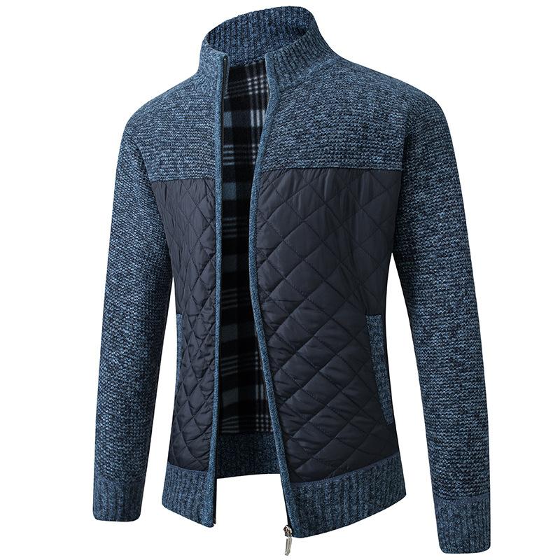 Global NB Herfst Winter Warm Vest Heren Fleece Rits Truien Jassen Slim Fit Gebreide Sweaterjas