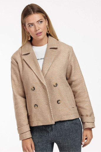 Studio Anneloes Meriel herringbone jacket - beige - 12103