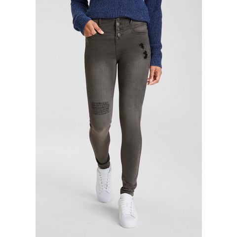 Arizona Skinny fit jeans Ultra Stretch hoge taille, enkel-lang, elastisch denim-materiaal