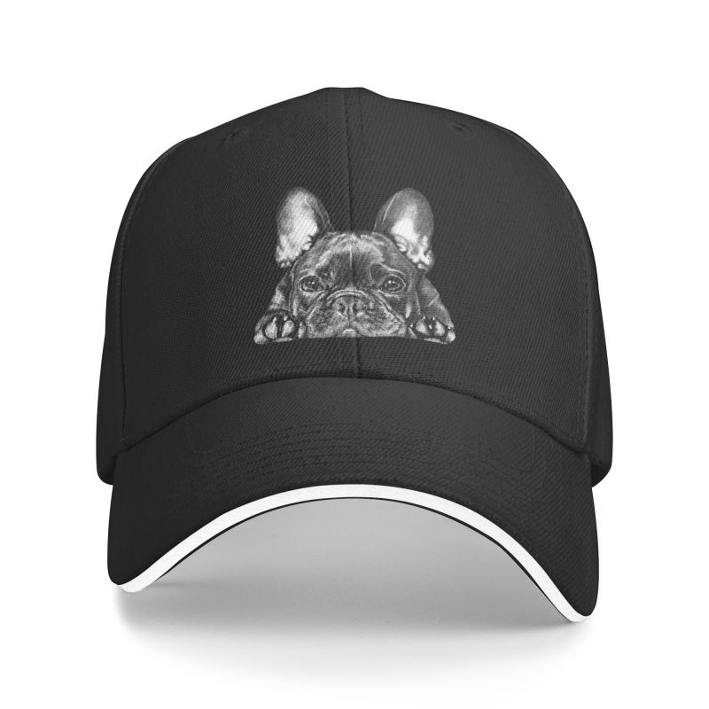 91530102MAC2AA7079 Frenchie Hond Franse Bulldog Punk Unisex Baseball Cap Volwassen Verstelbare Vader Hoed Vrouwen Unisex Zon Bescherming