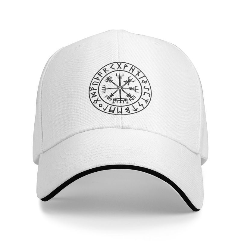 91530102MAC2AA7079 Punk Vegvisir Runes Viking Baseball Cap voor Unisex Vrouwen Verstelbare Vikings Kompas Tattoo Dad Hat Prestaties