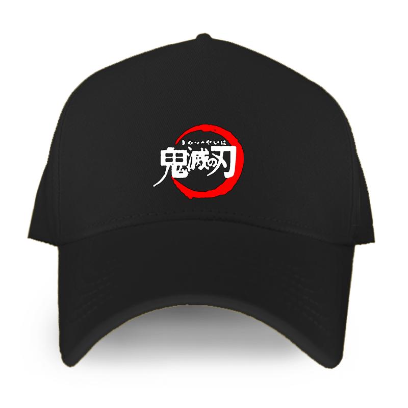 91530102MAC2AA7079 Mannen Demon Slayer Kimetsu Geen Yaiba Kamado Anime Zwarte Baseball Cap Unisex Vrouwen Caps Mode Hip Hop Hoed