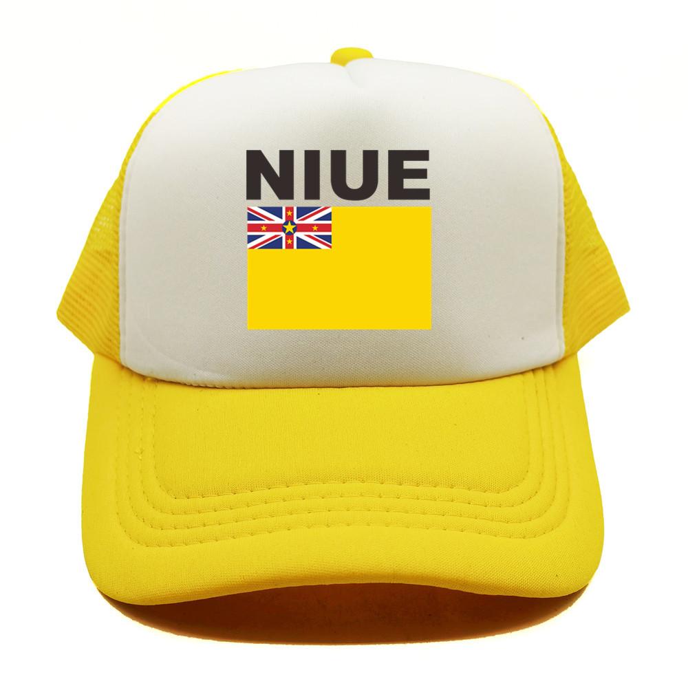 91530102MAC1XWP06K Niue Trucker Cap Zomer Unisex Cool Land Vlag Hoed Baseball Caps Unisex Outdoor Mesh Net Caps