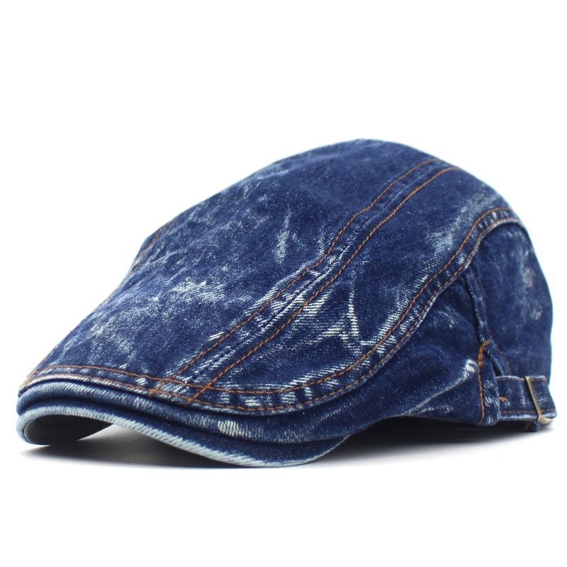 Fashion human Cotton hat comfortable soft denim beret men and women fashion duck tongue cap bent brim hat