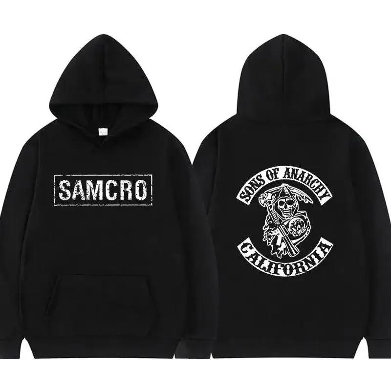 The second face a man Sons of Anarchy SAMCRO Dubbelzijdig Print Streetwear Mannen Womnen Harajuku Brand Design Hoodie Heren Oversized Hoodies Sweatshirt