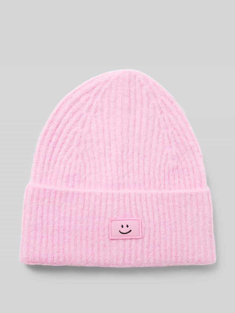 Jake*s Casual Beanie met motiefpatch en wol