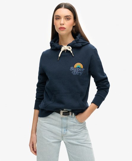 Superdry Vrouwen Vintage Rainbow Hoodie Blauw