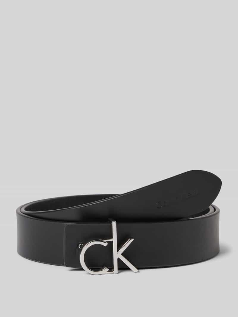 CK Calvin Klein Riem van buffelleer met labeldetail