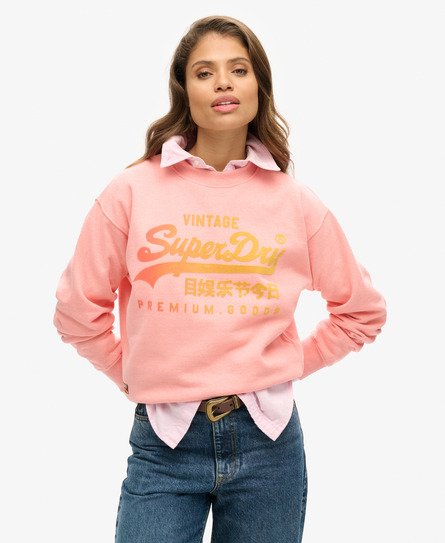 Superdry Vrouwen Ton sur ton Sweatshirt met Losse Pasvorm Roze