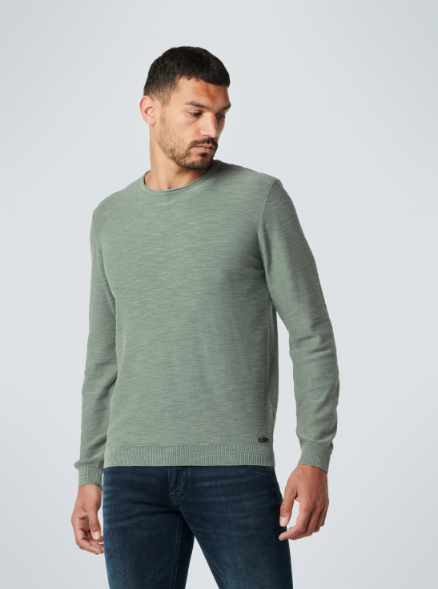 No Excess Pullover Crewneck Slub Garment Dyed + Stone Washed Smoke  