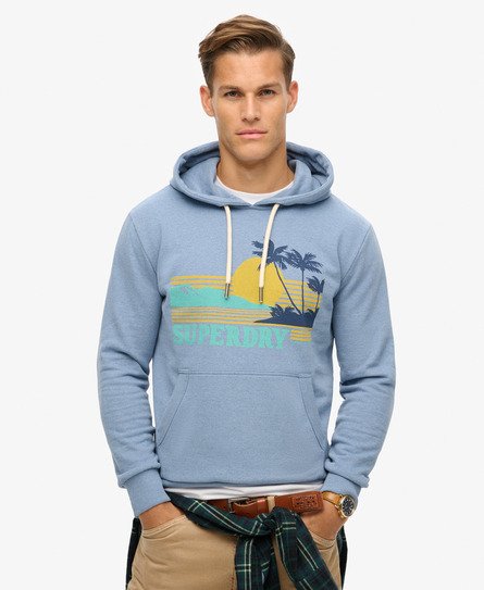 Superdry Mannen Great Outdoors Hoodie Blauw