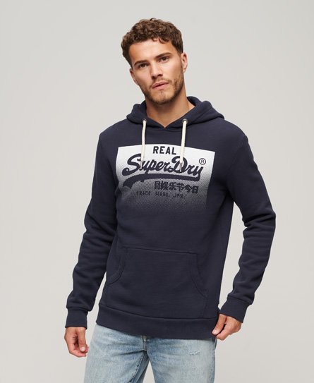 Superdry Mannen Vintage Box Gradient-hoodie Blauw