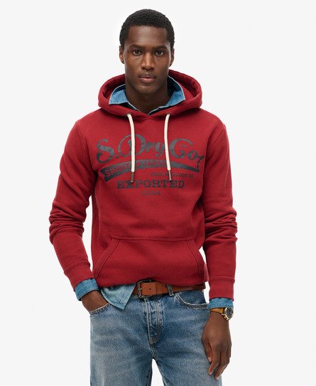 Superdry Mannen Classic Spirit Hoodie Rood