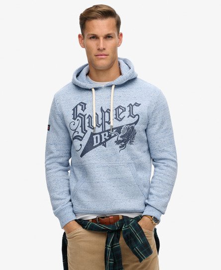 Superdry Mannen Archive Hoodie met Opdruk Lichtblauw