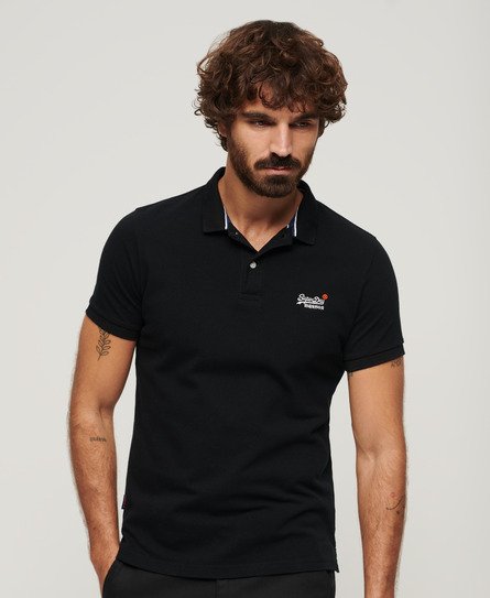 Superdry Mannen Poolside Polo Zwart