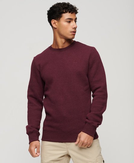 Superdry Mannen Essential Logo Sweatshirt met Ronde Hals Rood