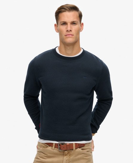 Superdry Mannen Essential Logo Sweatshirt met Ronde Hals Blauw