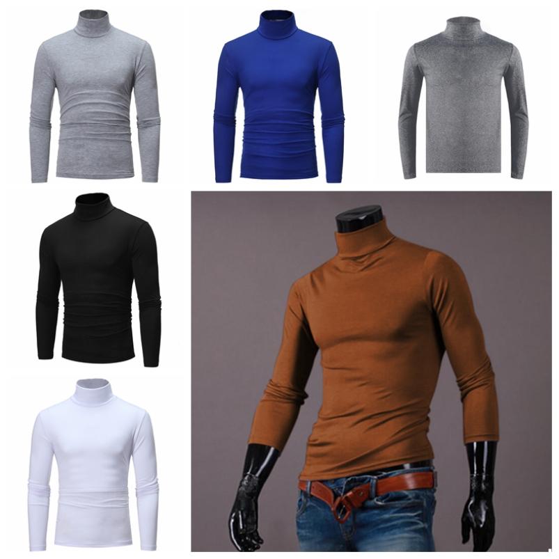 RR58LQ Casual slim-fit thermisch onderhemd met hoge hals en lange mouwen voor heren, thermisch basisshirt