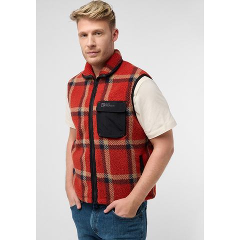 Jack Wolfskin Mouwloos fleecevest FELSLICHT CHECK VEST M