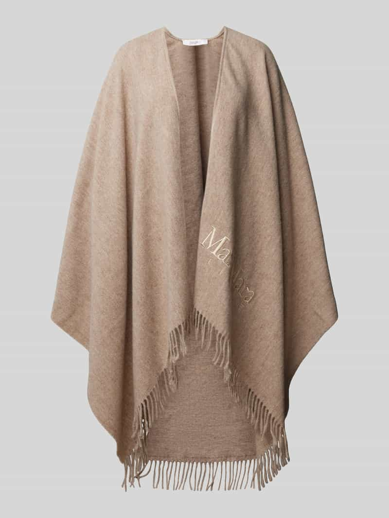 MaxMara Leisure Poncho van wolmix met labelstitching, model 'MARTORA'