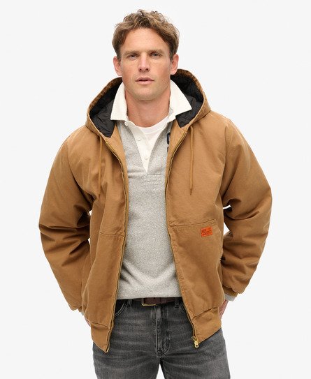 Superdry Mannen Surplus-bomberjack met Capuchon Bruin