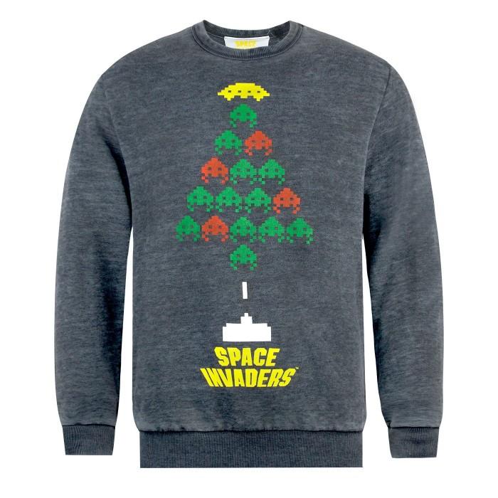 Space Invaders Unisex volwassenen kerstboom Burnout Sweatshirt