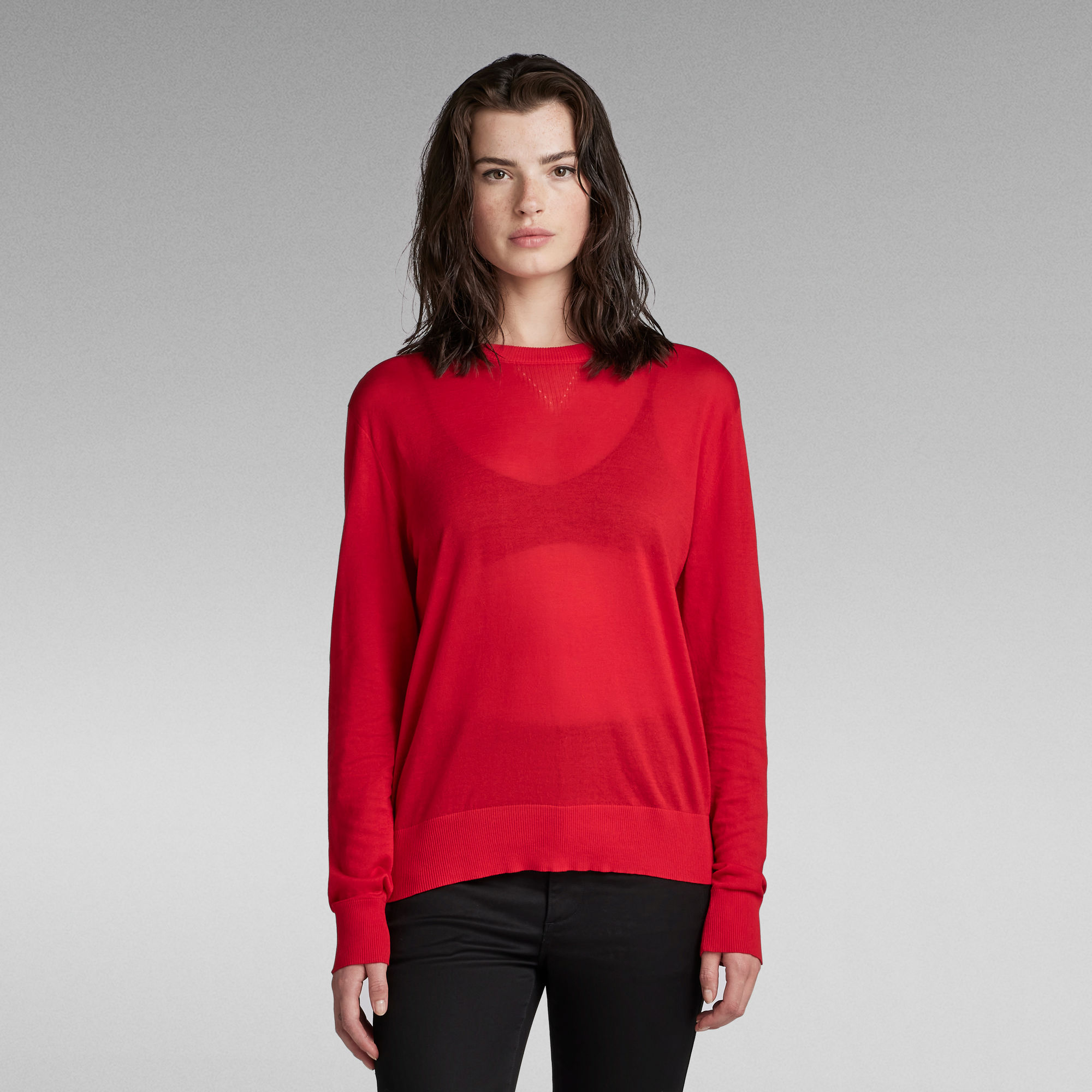 G-Star RAW Gebreide Trui Core Ronde Hals - Rood - Dames